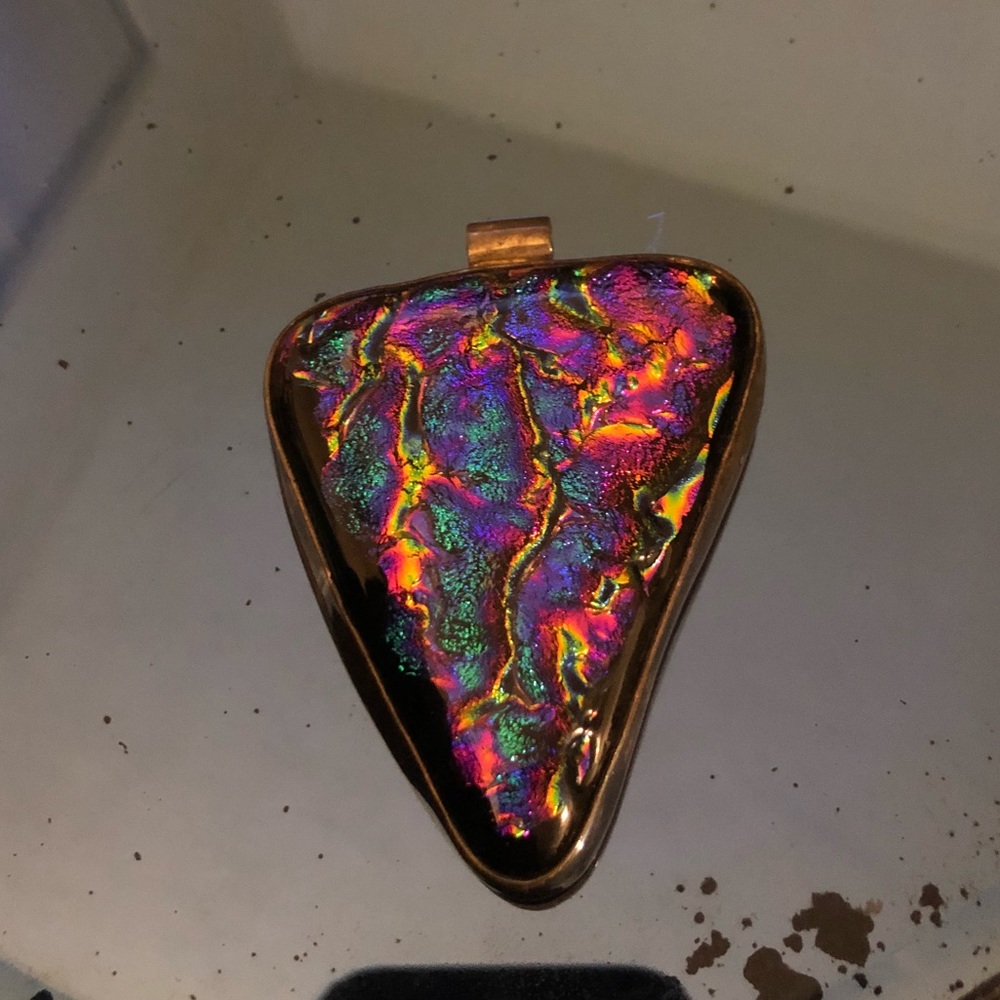 Pendant hand blown glass/ Sterling Silver